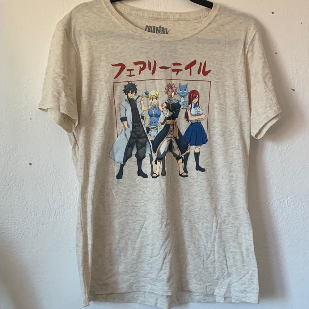 Hot Topic Cream Anime Graphic Tee